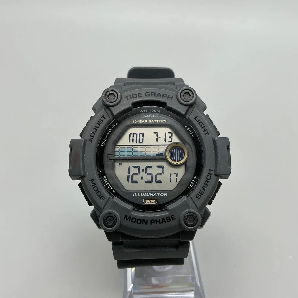 Casio WS-1300H Mens Watch 51mm Digital WR 100M Tide Moon Phase Day Date